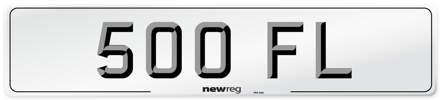 500 FL Number Plate from New Reg